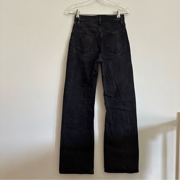 Abercrombie & Fitch The 90s Relaxed Slit Hem Black Jean Curve Love Sz 24 - Picture 3 of 11